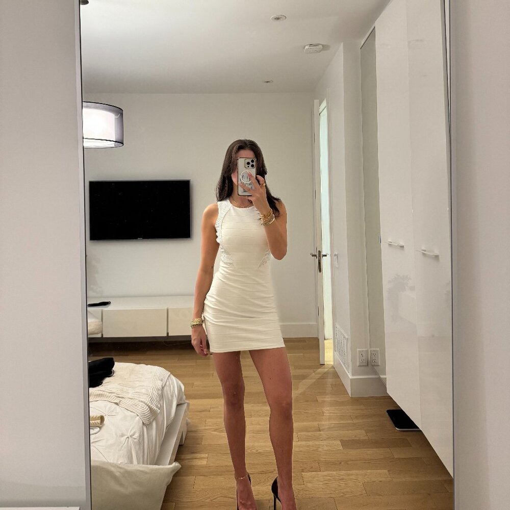 Guess Los Angeles Studded Bandage Mini Dress – White / Size 2